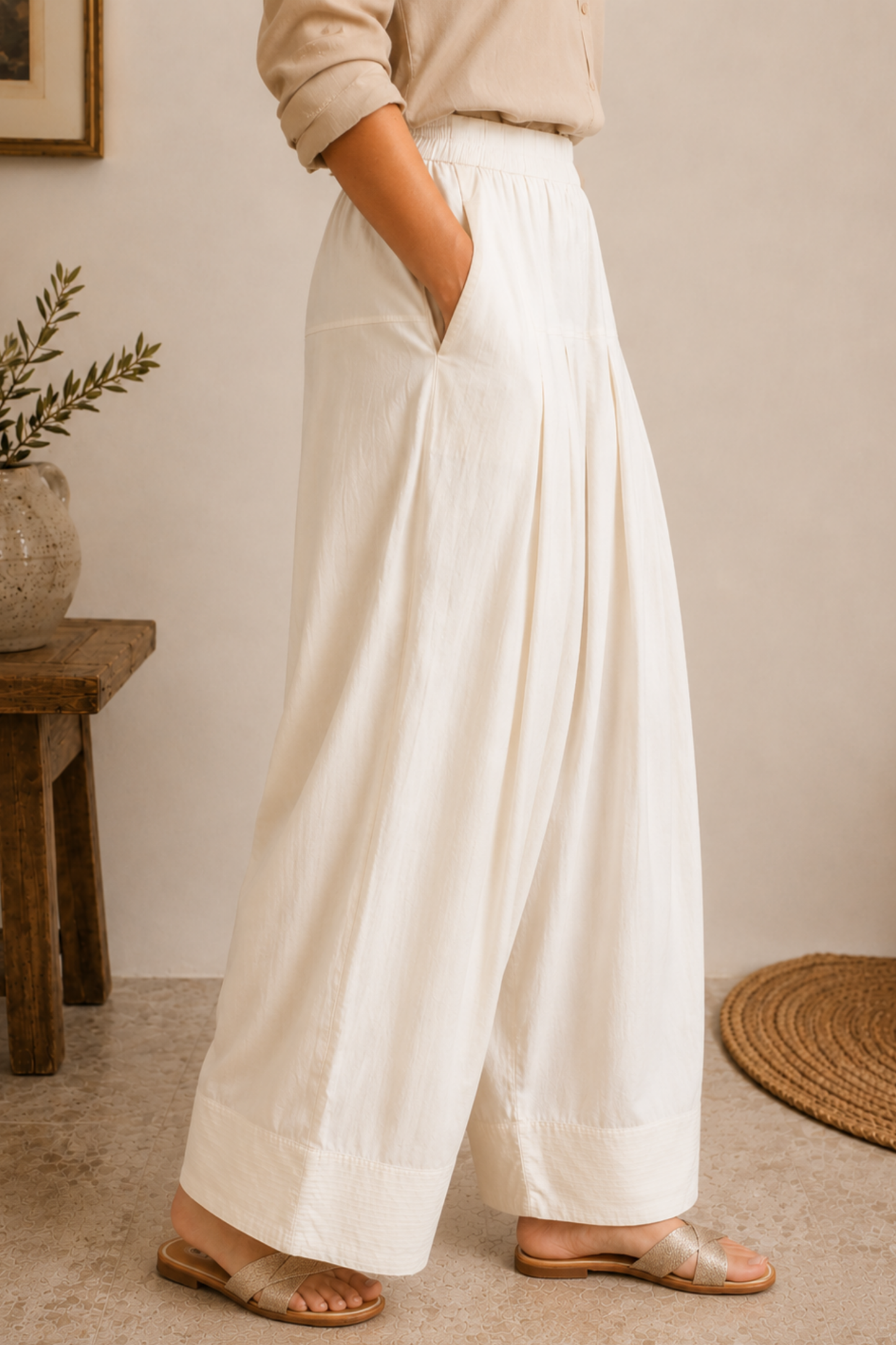 Off White Rayon Farshi Salwar