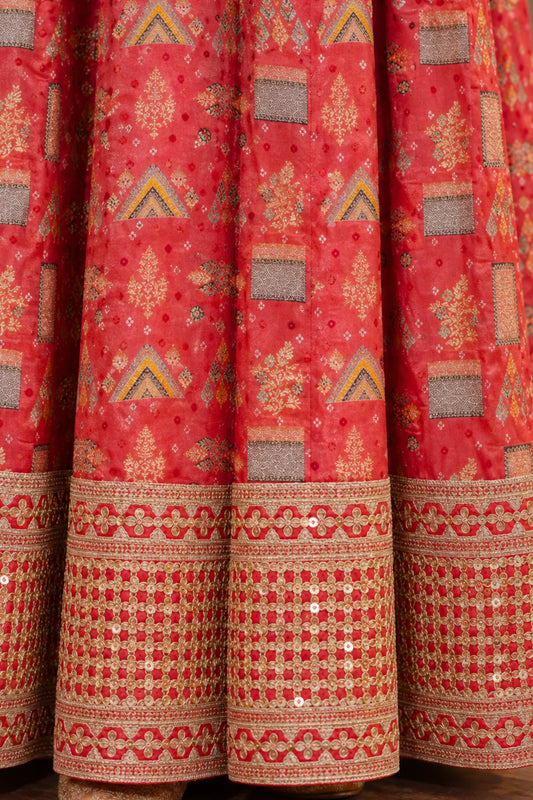 Sarini Sunset Ombre Dress with Zari Work