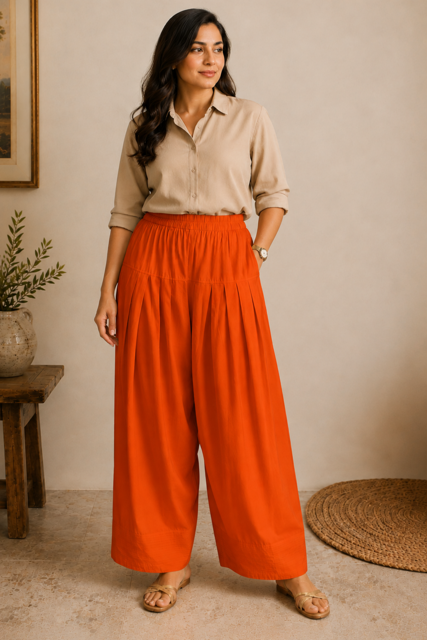 Orange Rayon Farshi Salwar