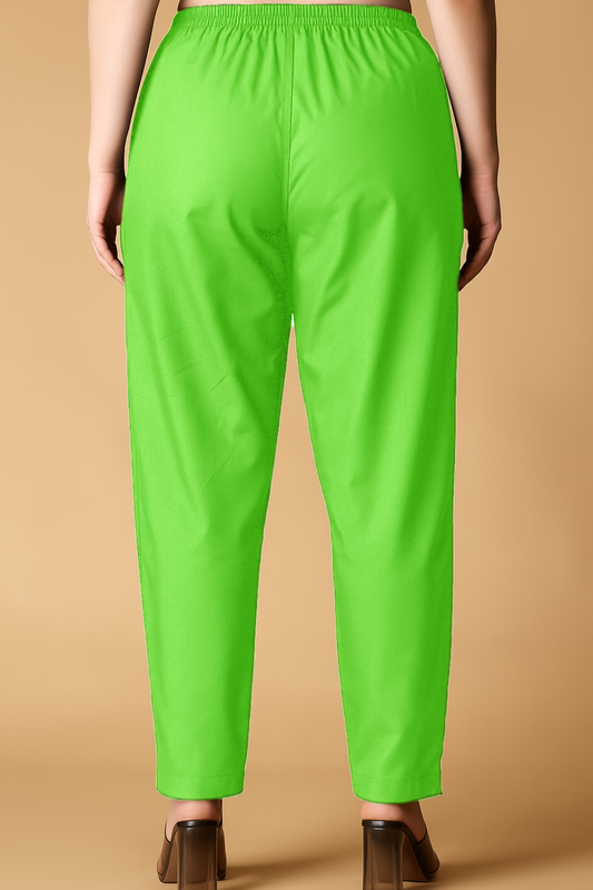 Parrot Green Cotton Kurti Pant