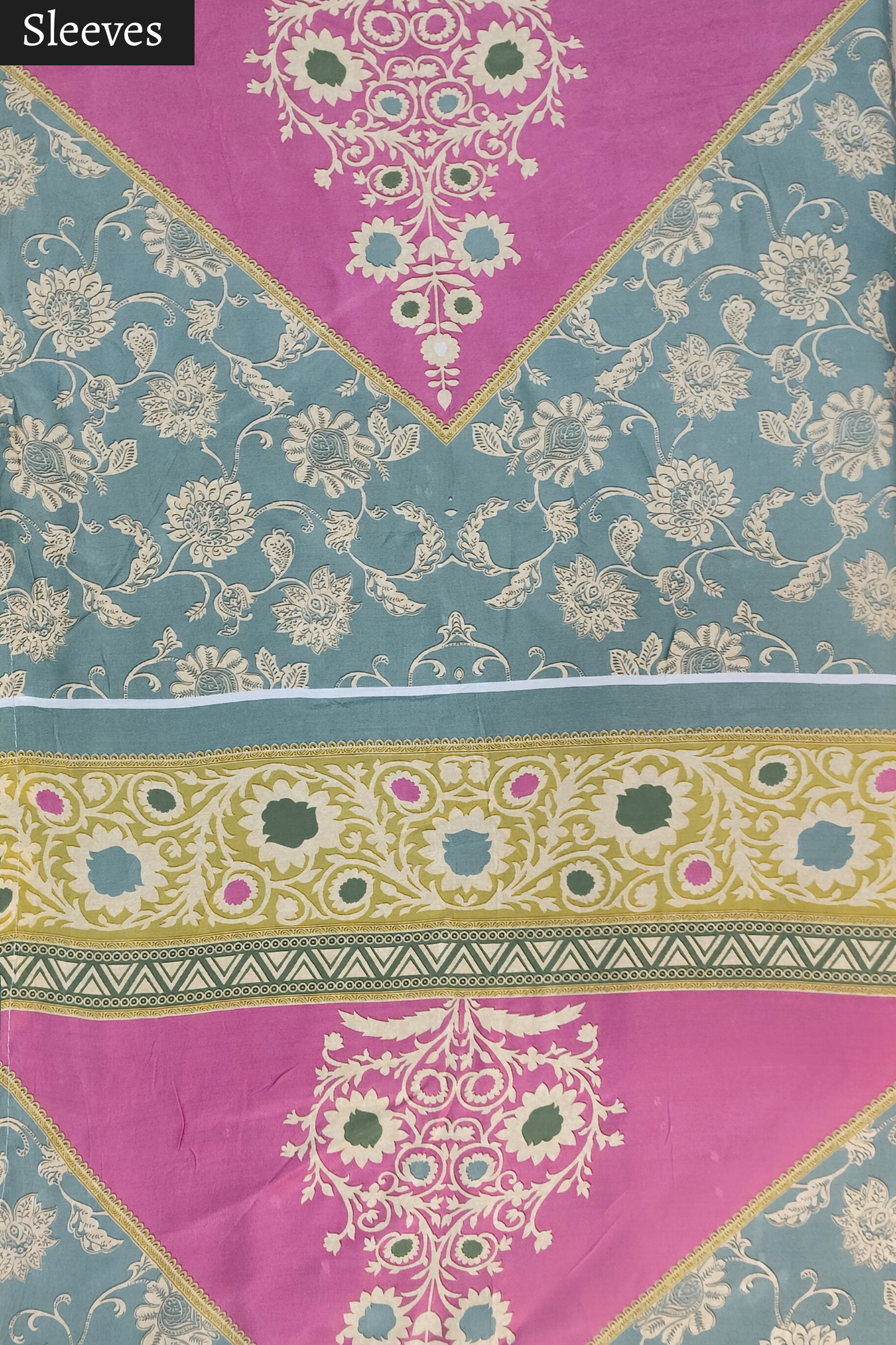 Parrot Sitara Muslin Dress Material with Aari Work