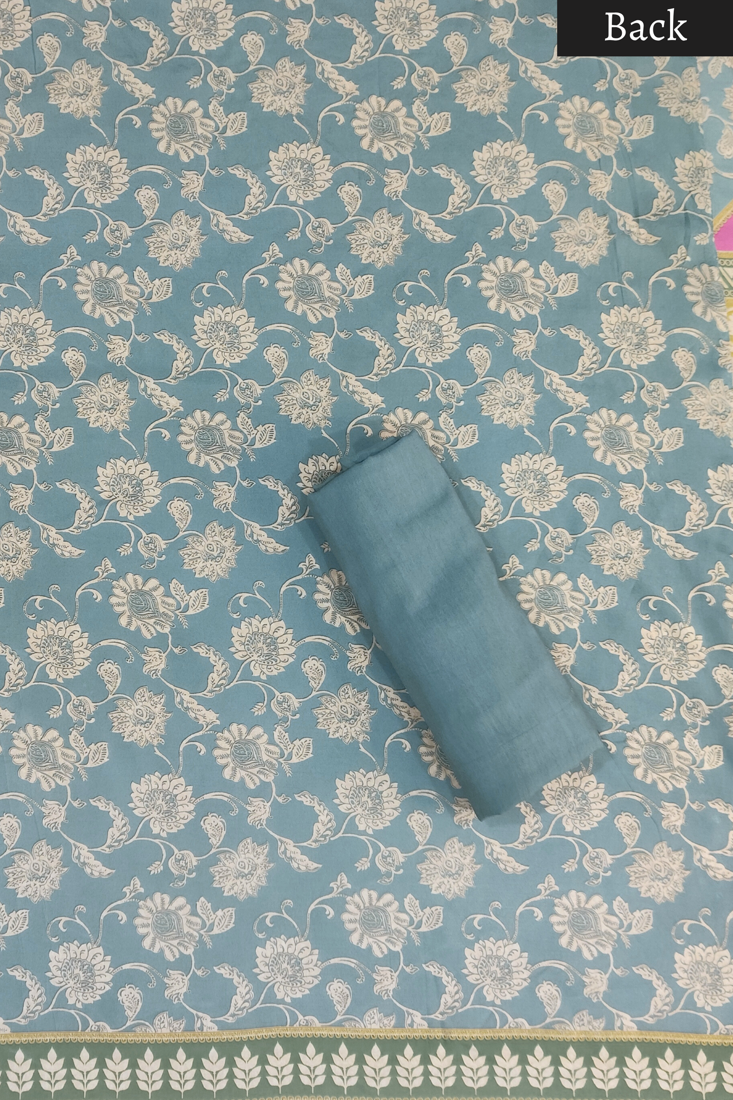 Parrot Sitara Muslin Dress Material with Aari Work