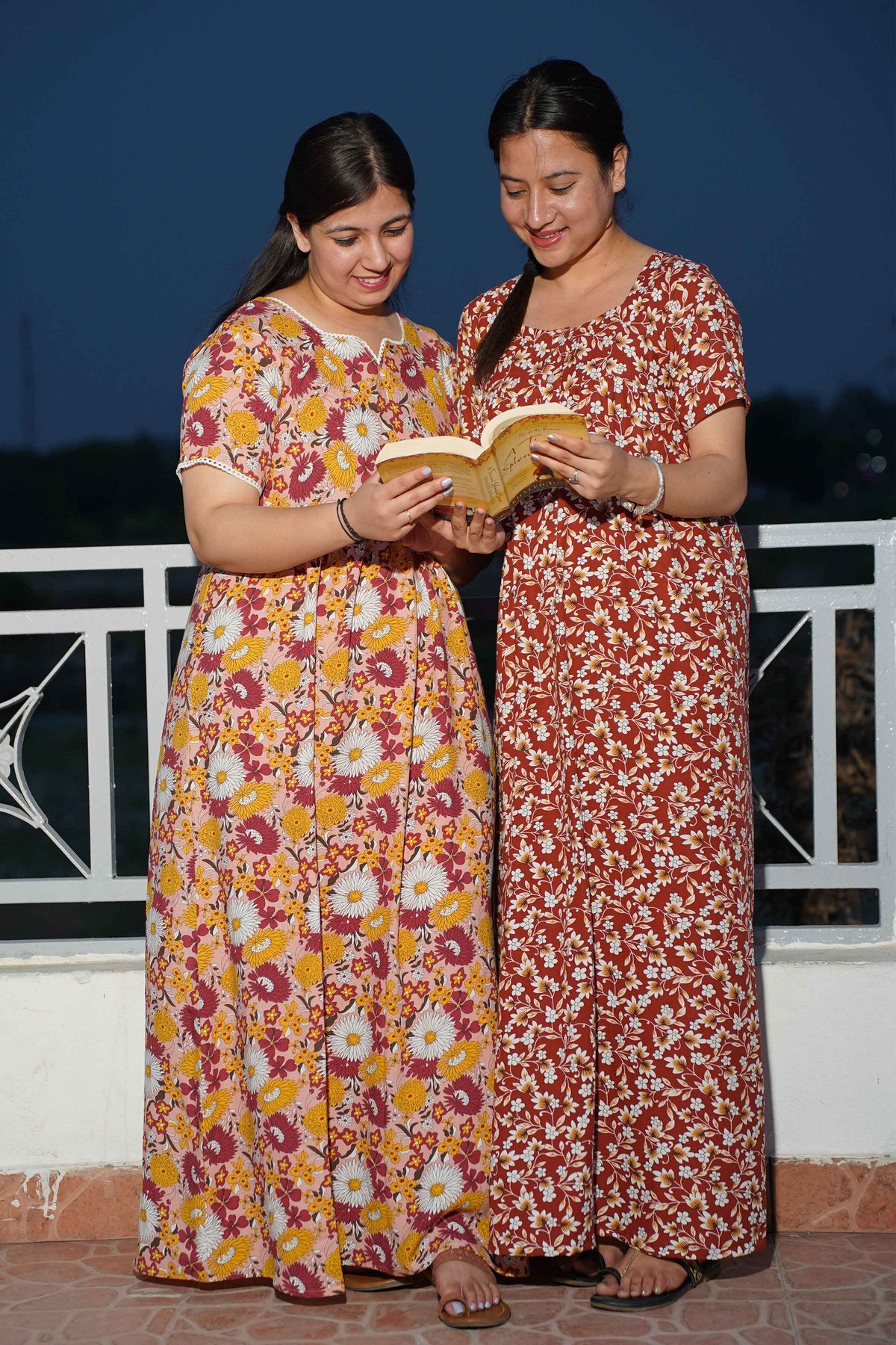 Buy Plus Size ​Floral Vibrance Rayon Night Gown At Apella | Sizes XS to 10 XL | India | Free Delivery | Customized