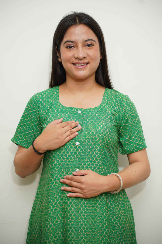 Pine Green Rayon Night Gown