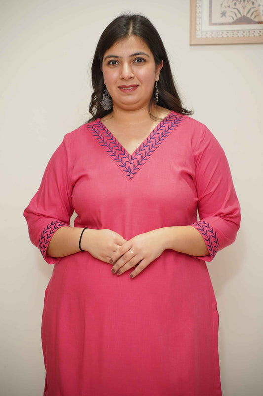 Pink Solid Co-ord Set