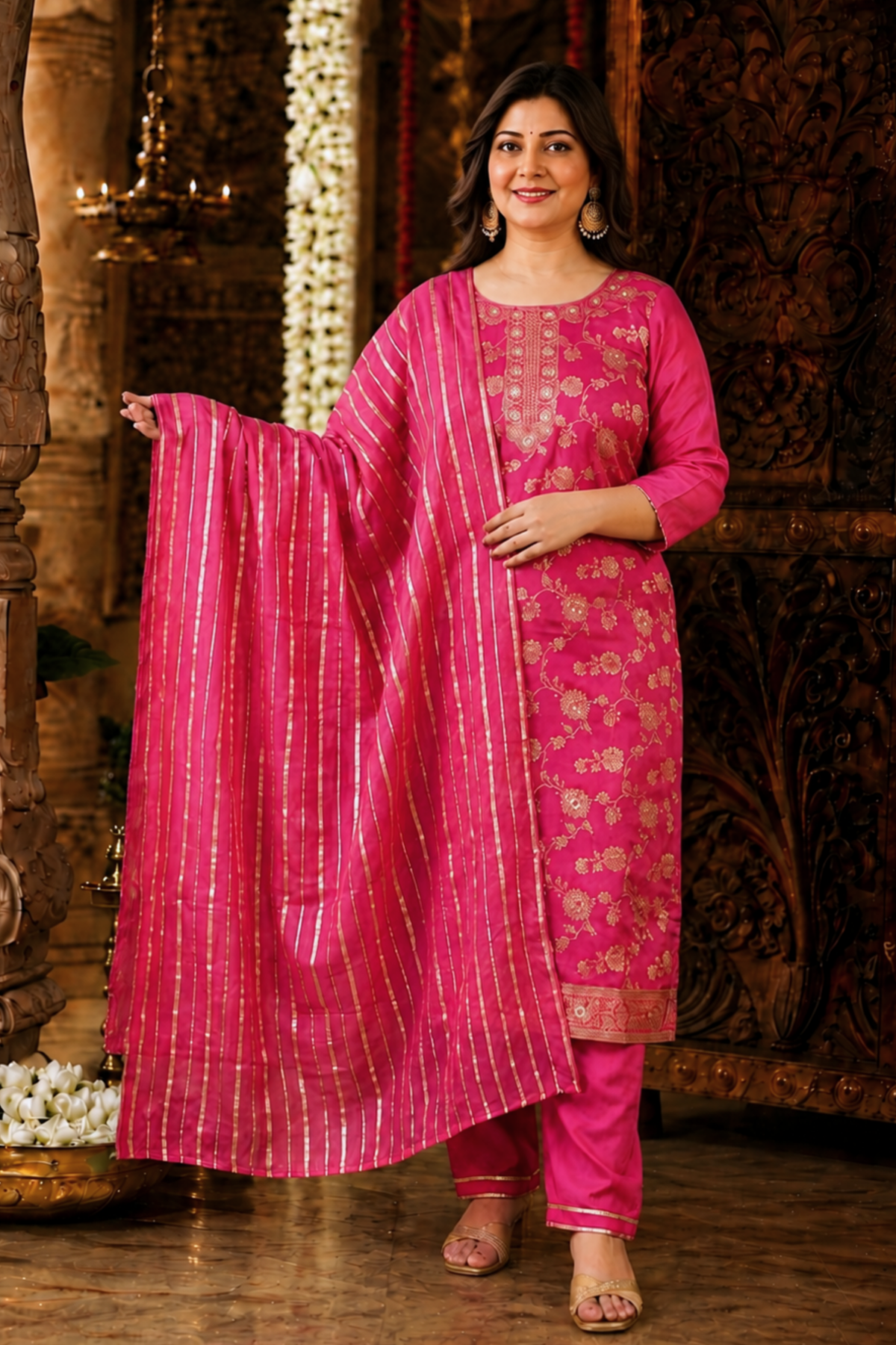 Tickle Me Pink Silk Suit Set