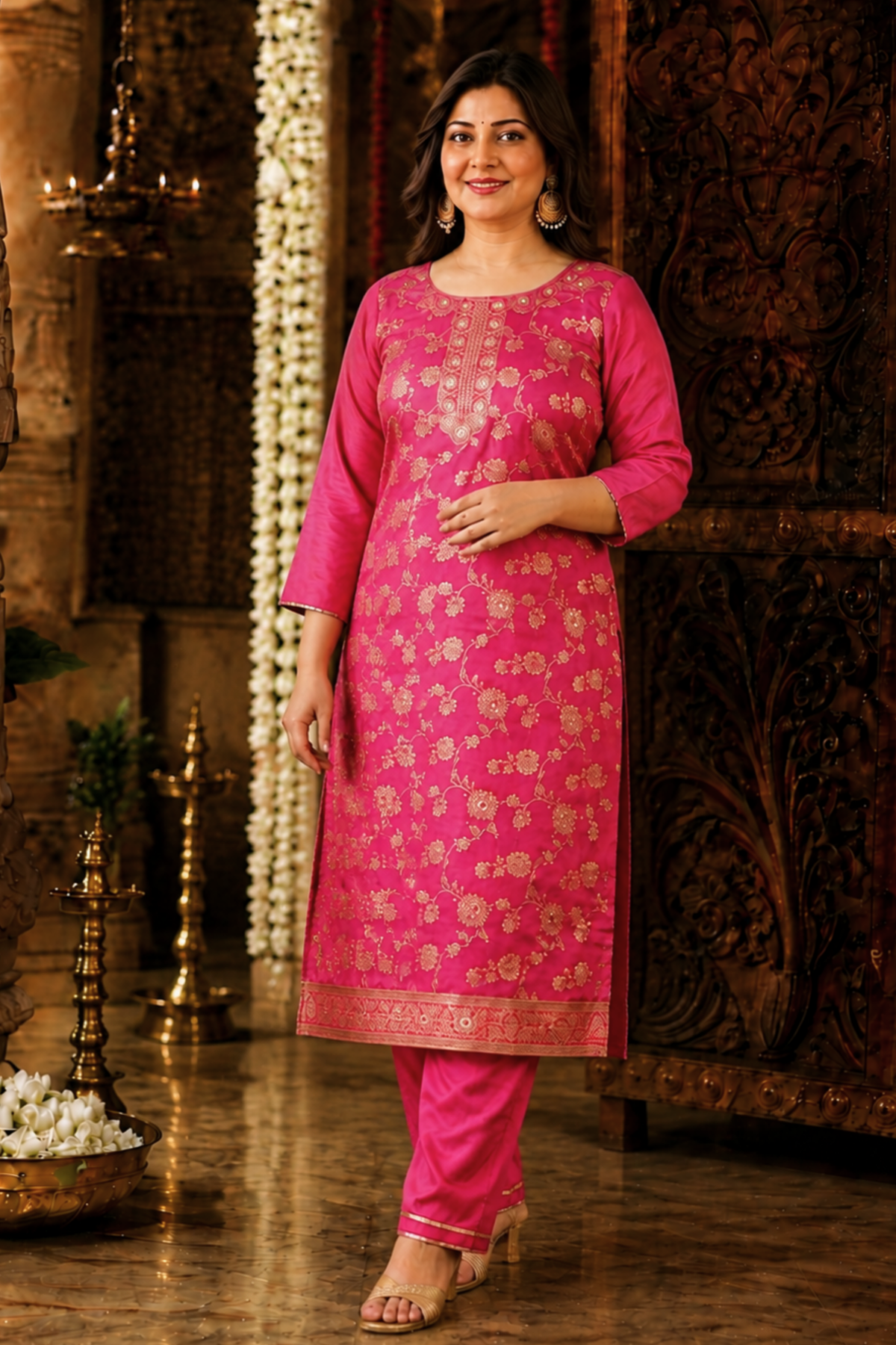 Tickle Me Pink Silk Suit Set