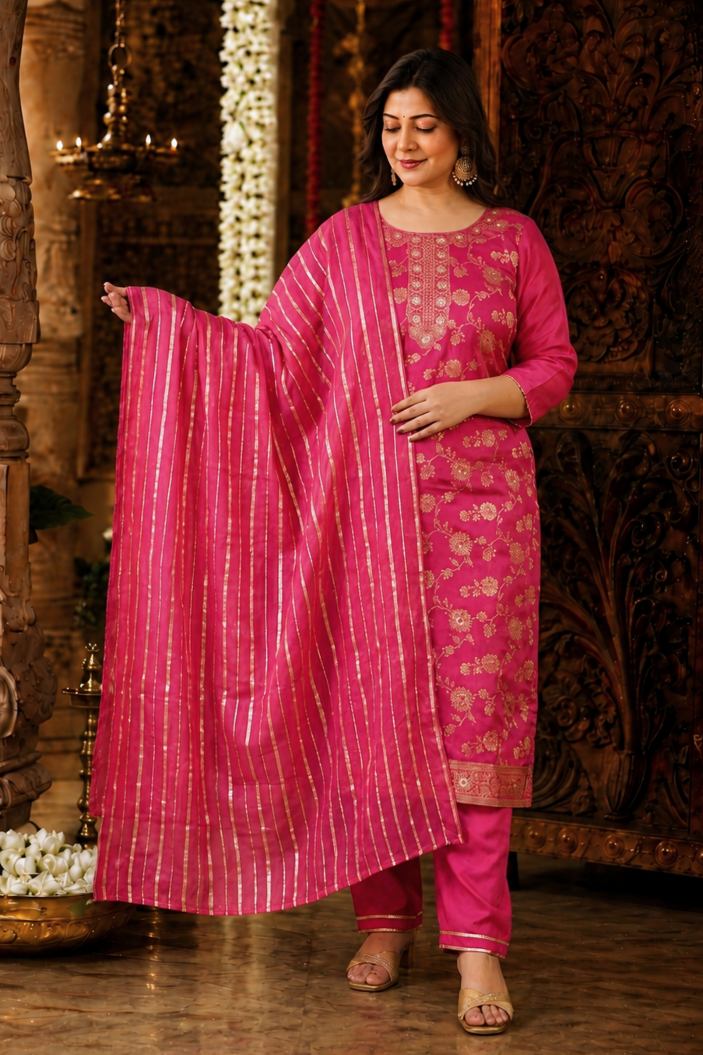 Tickle Me Pink Silk Suit Set