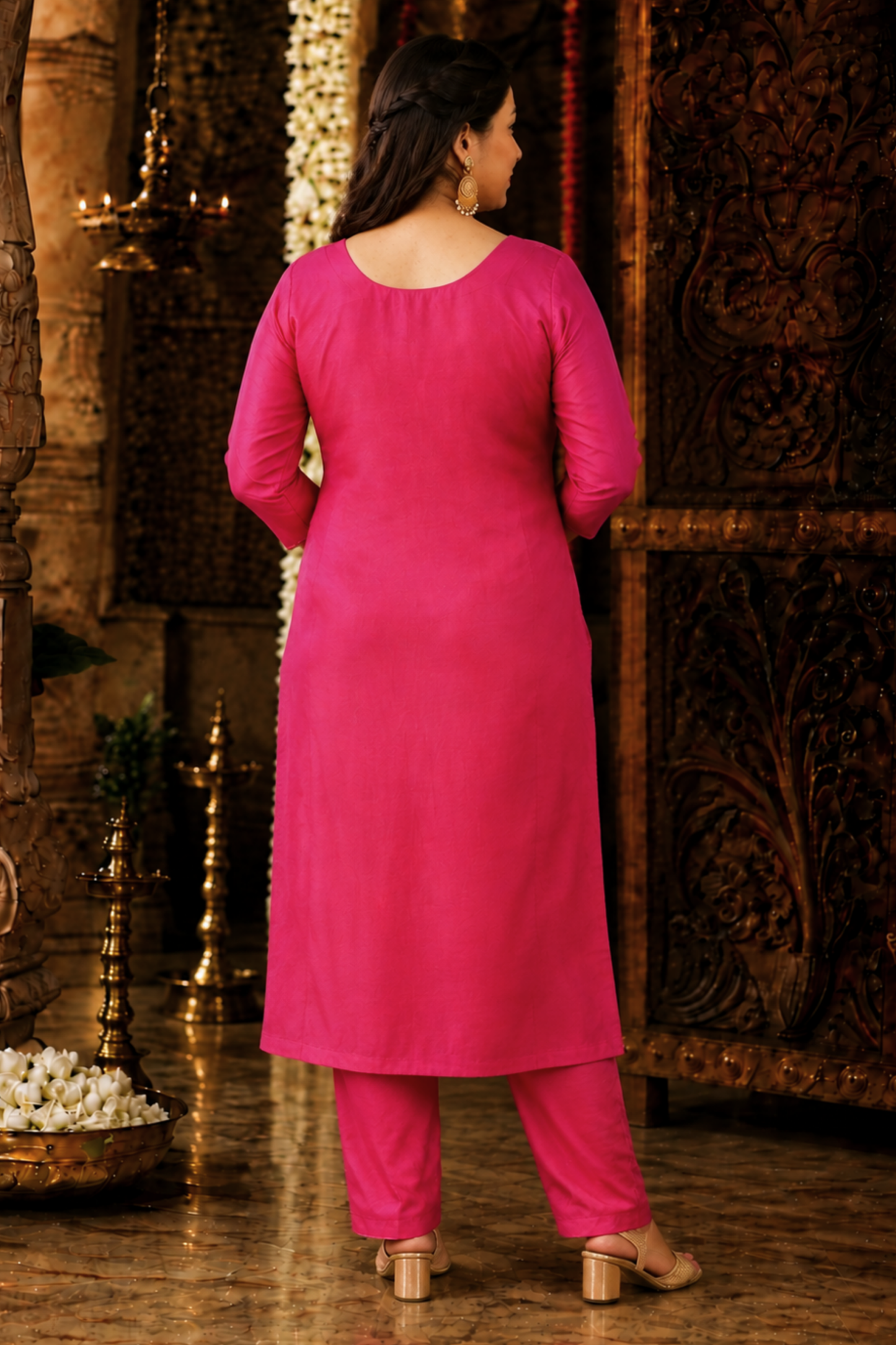 Tickle Me Pink Silk Suit Set