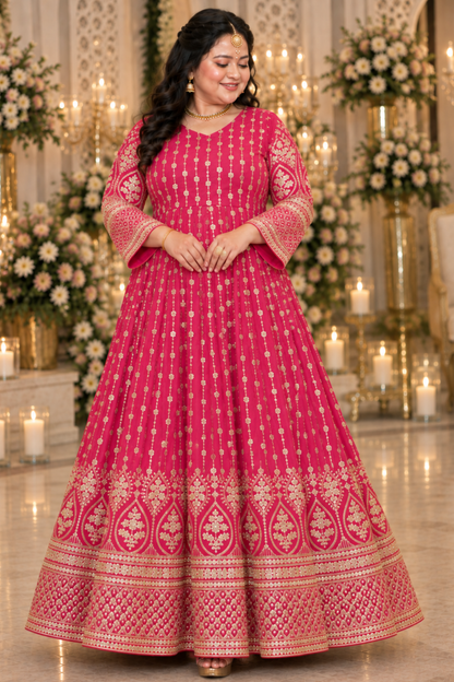 Roseatte Dazzle Embroidered Dress With Dupatta