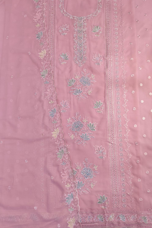 Pink Georgette Suit with Stone Work