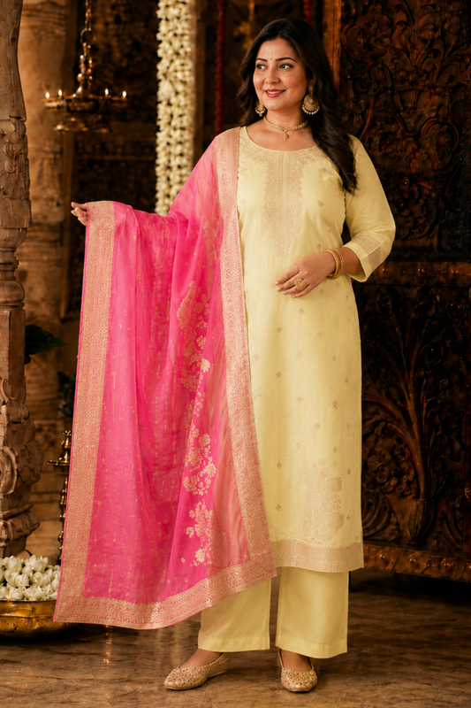 Pink Lemonade Jacquard Silk Suit
