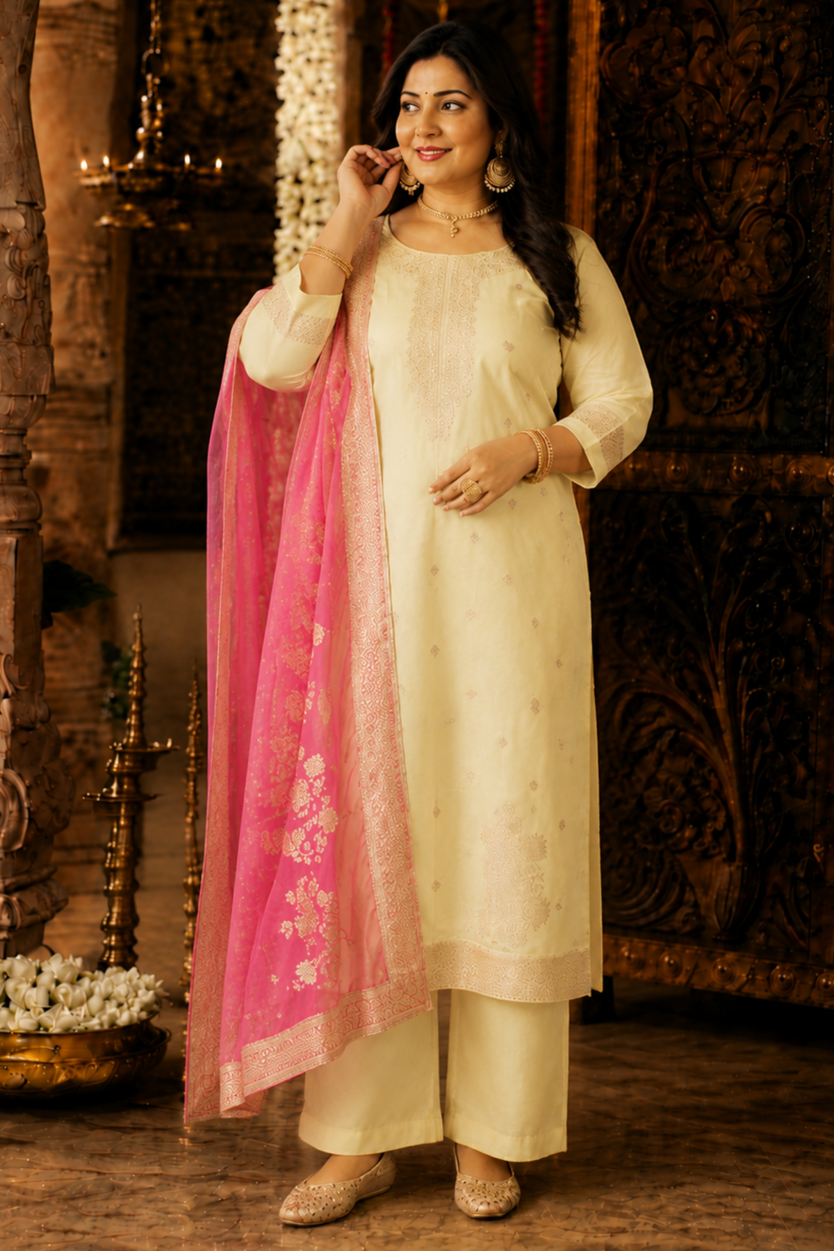 Pink Lemonade Jacquard Silk Suit