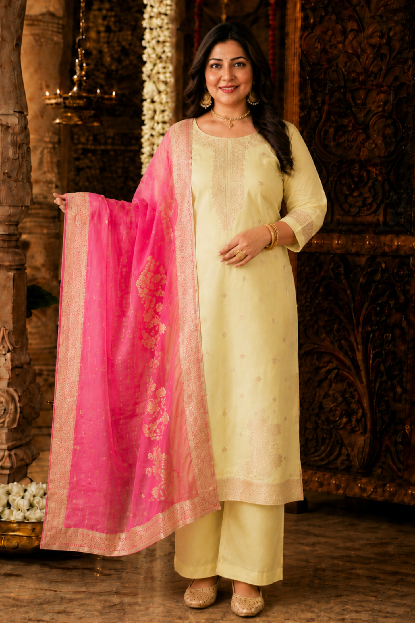 Pink Lemonade Jacquard Silk Suit
