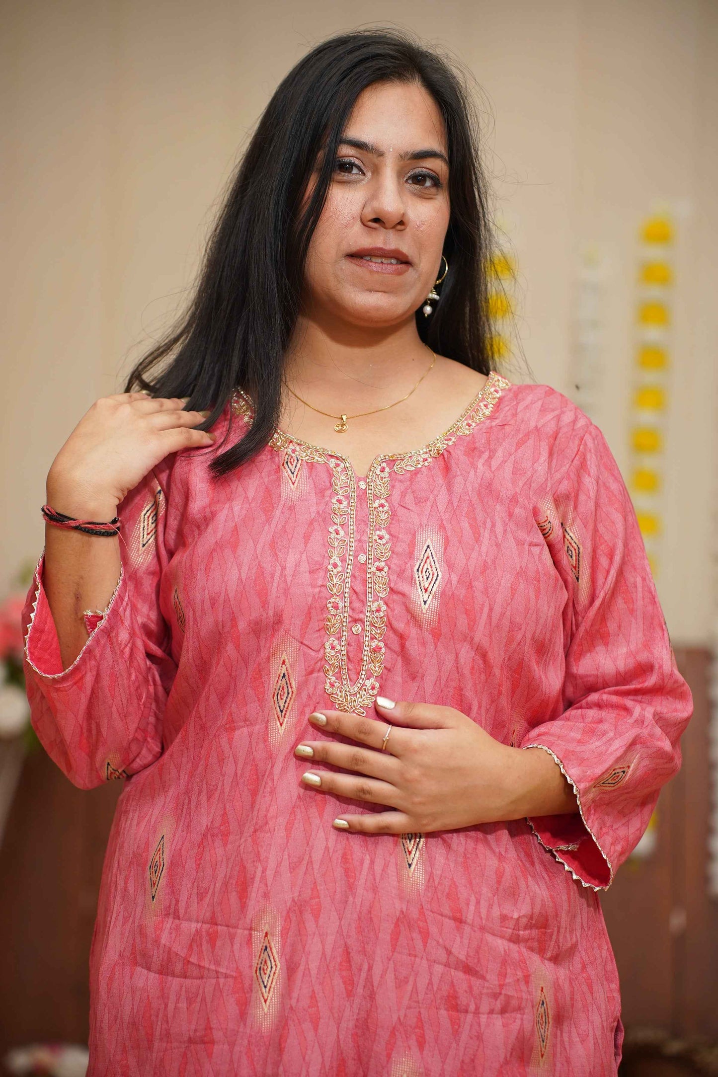 Pink Henna Muslin Suit Set