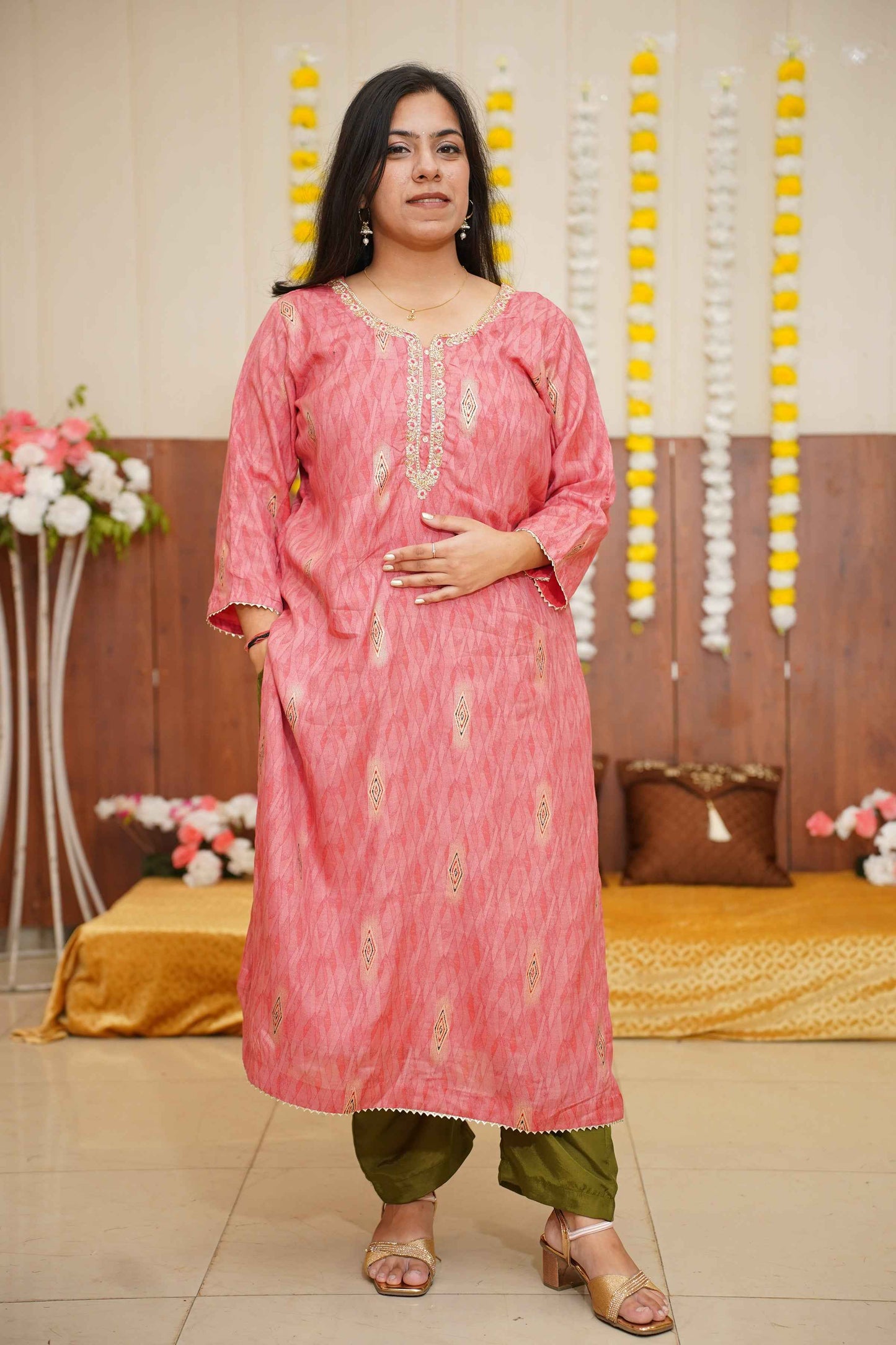 Pink Henna Muslin Suit Set