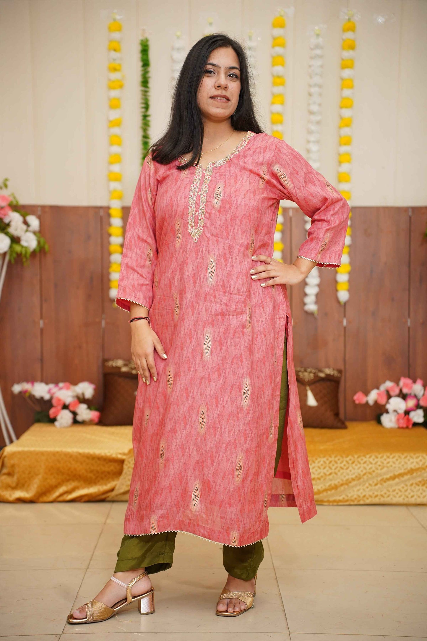 Pink Henna Muslin Suit Set