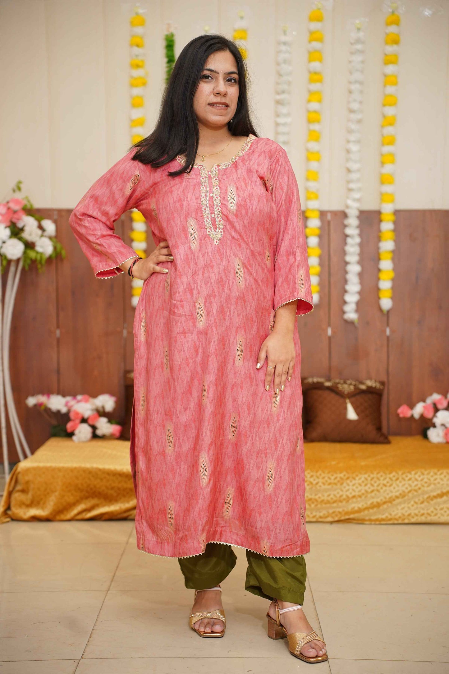 Pink Henna Muslin Suit Set