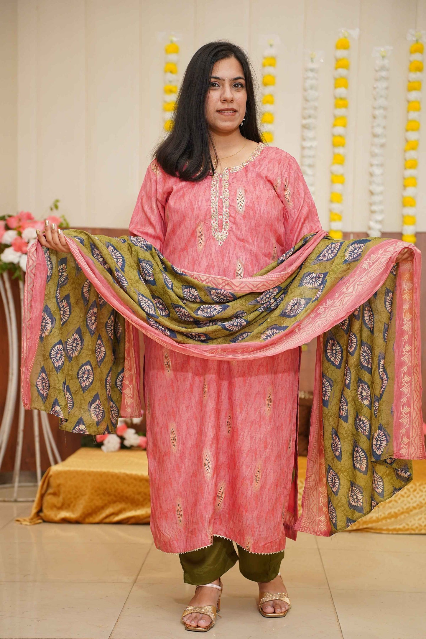 Pink Henna Muslin Suit Set