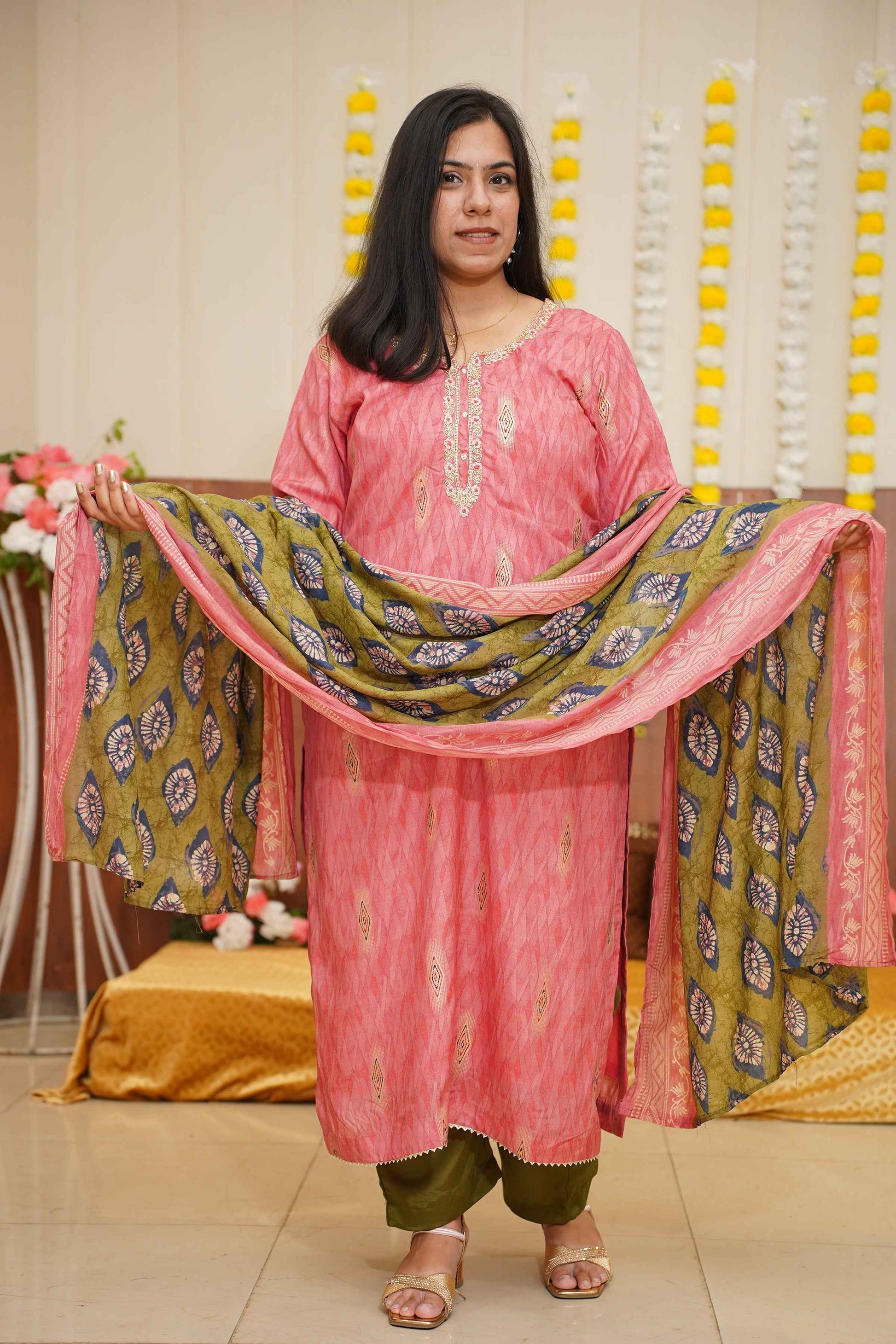 Pink Henna Muslin Suit Set