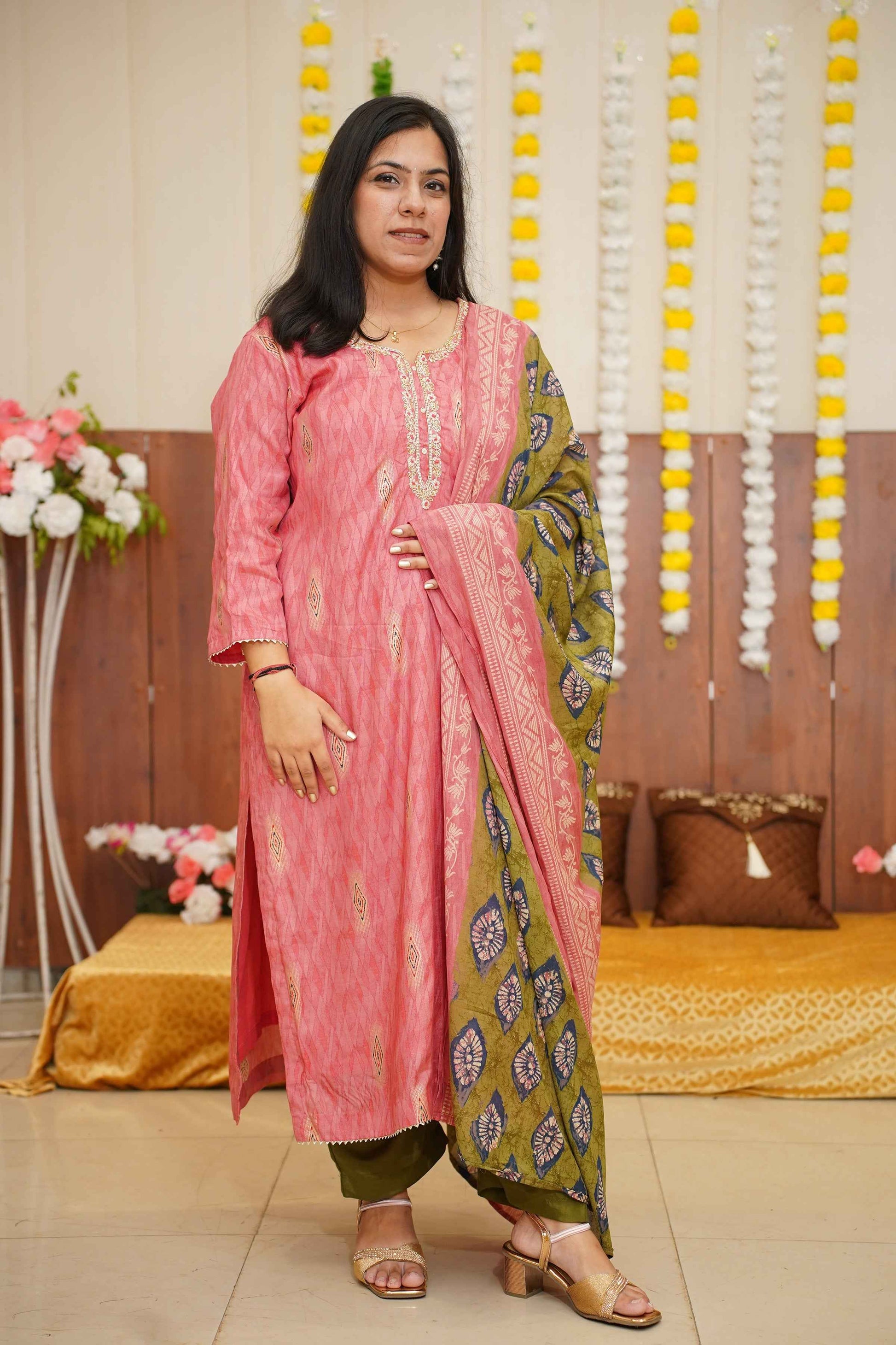 Pink Henna Muslin Suit Set