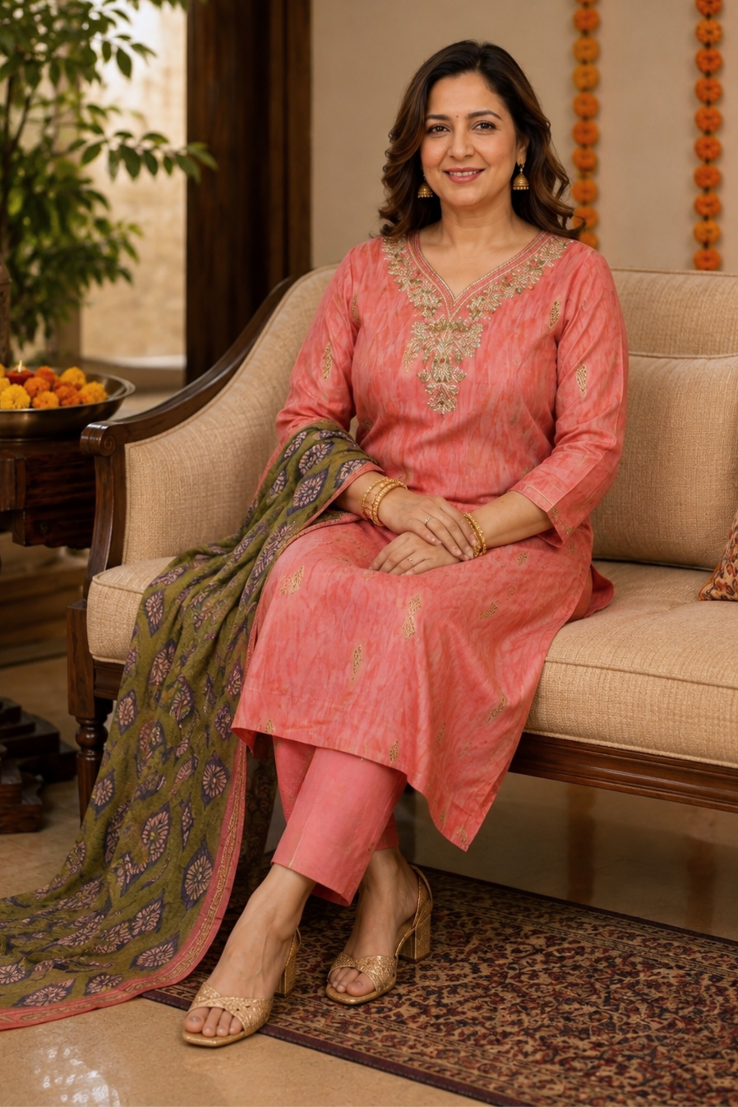 Gulaabi Dhun Muslin Suit Set