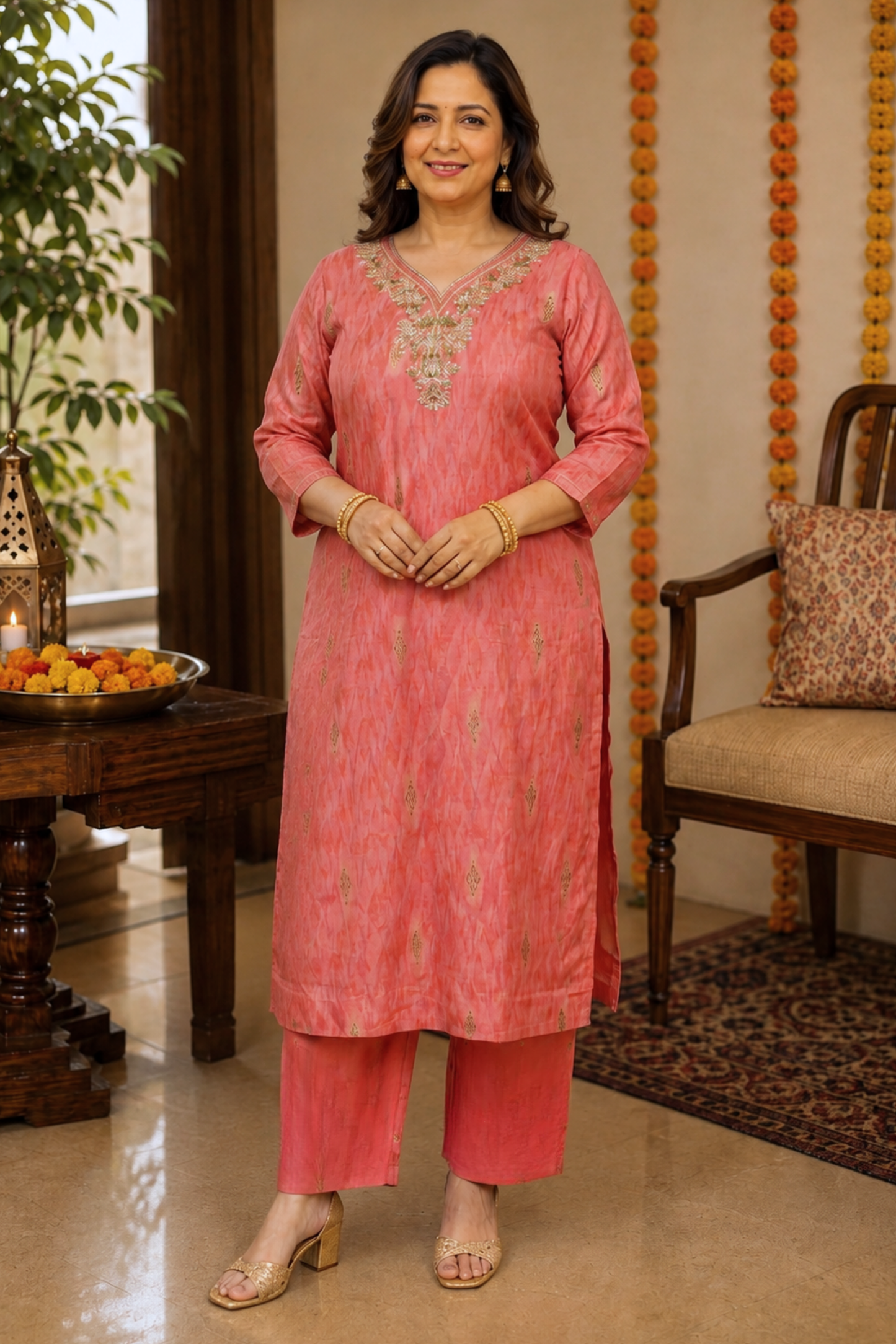 Gulaabi Dhun Muslin Suit Set