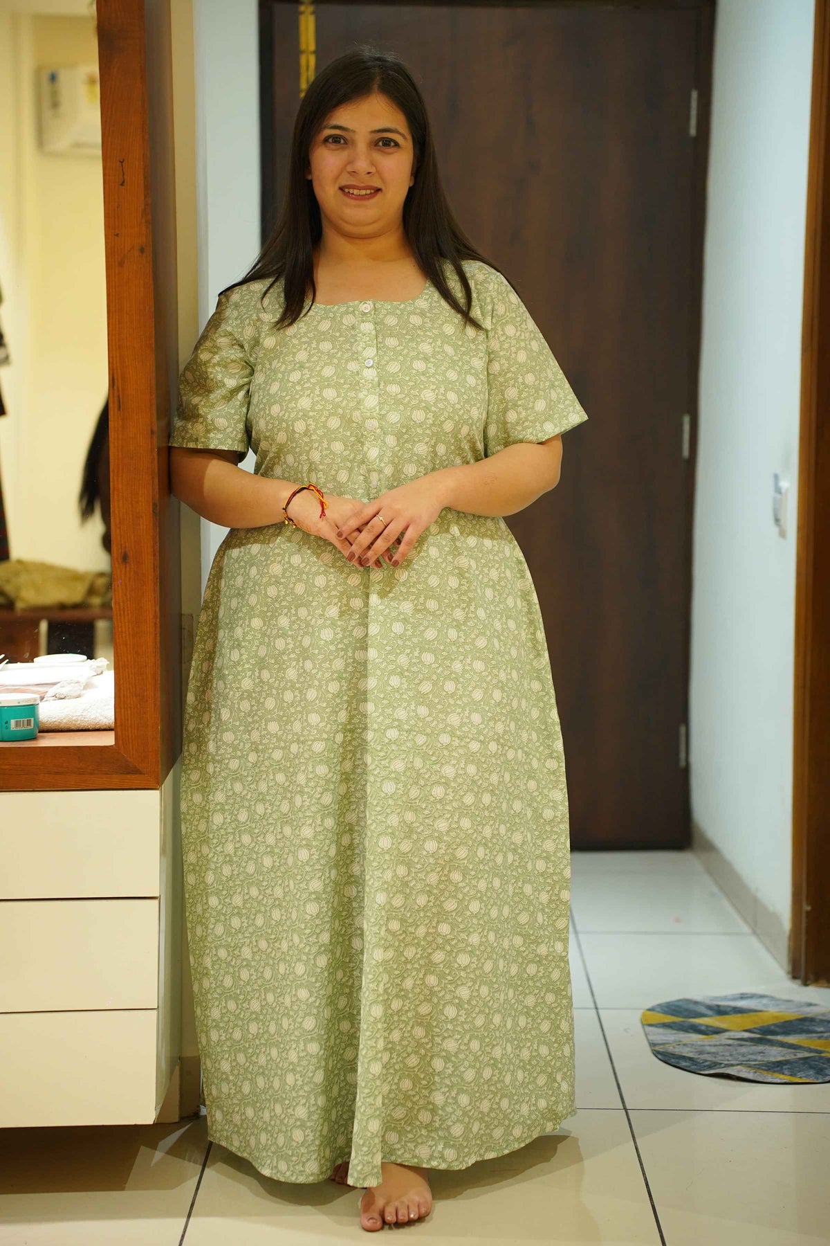 Pista Floral Cotton Night Gown