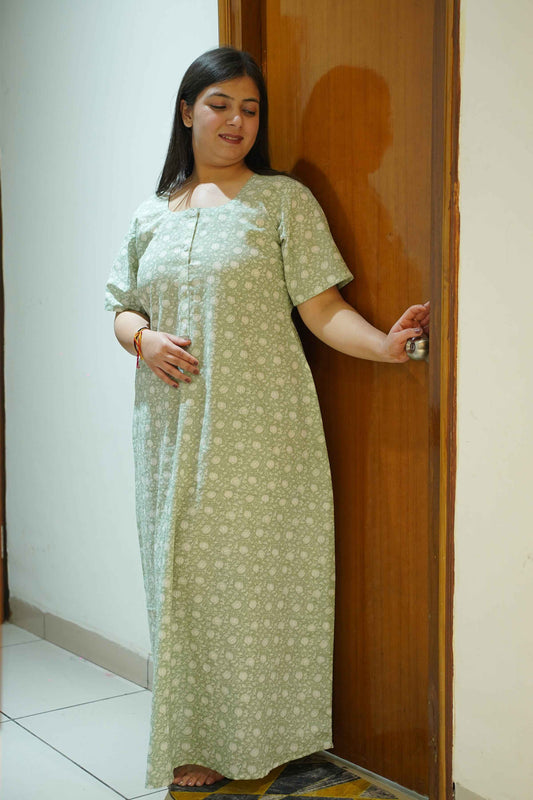 Pista Floral Cotton Night Gown
