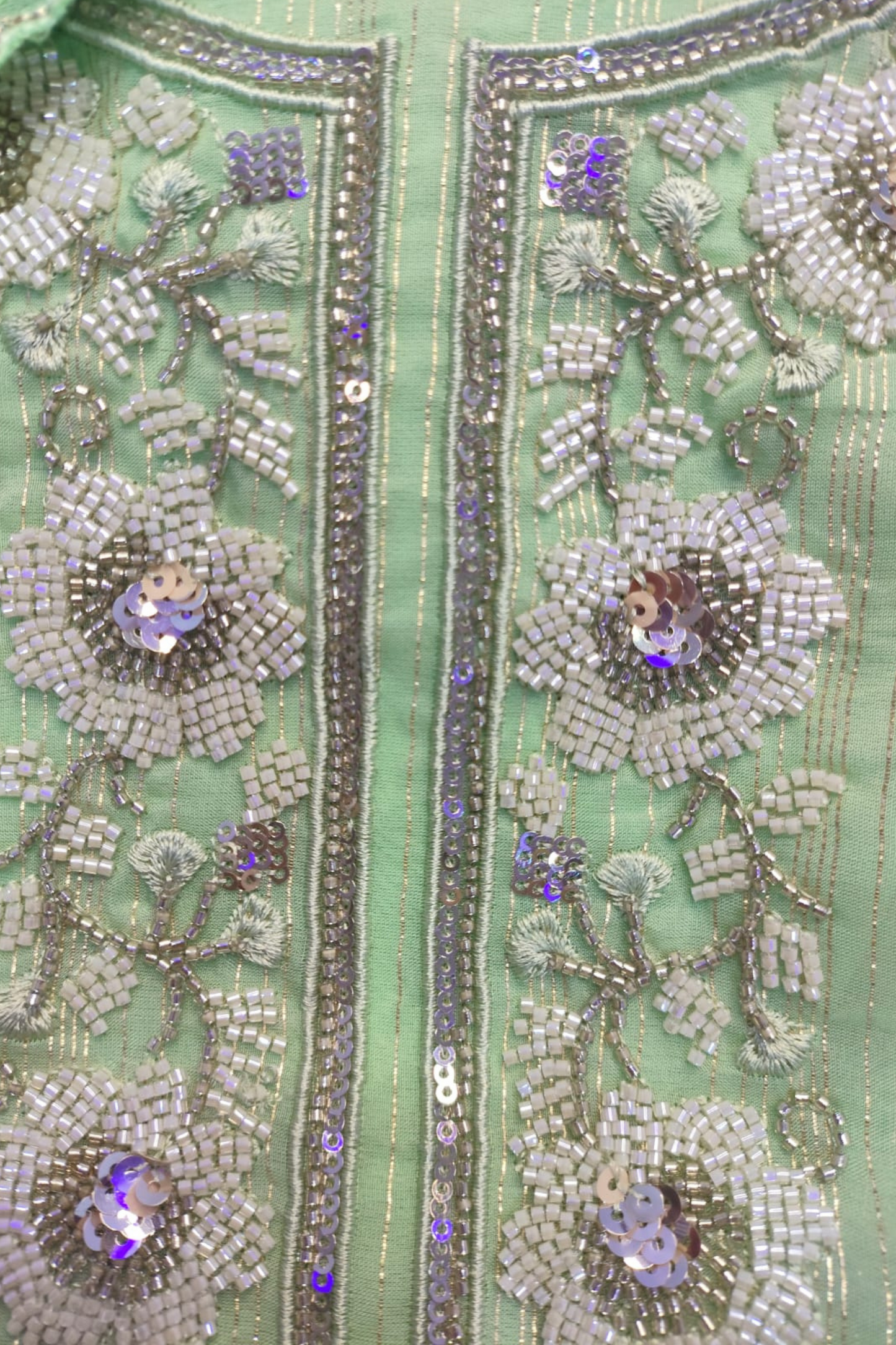 Pista Organza Sequined Unstitched Suit