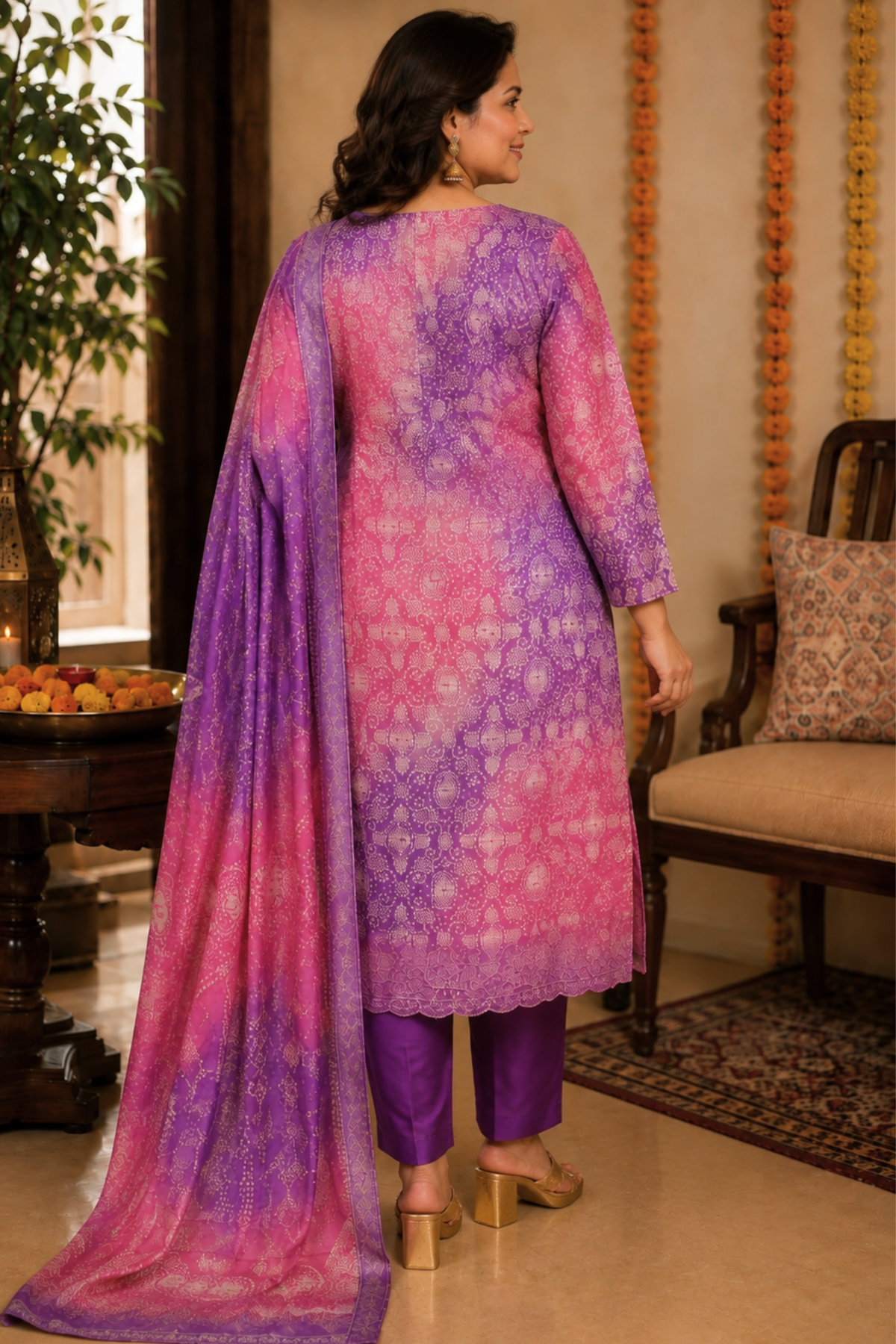 Rangila Mann Bandhej Suit Set