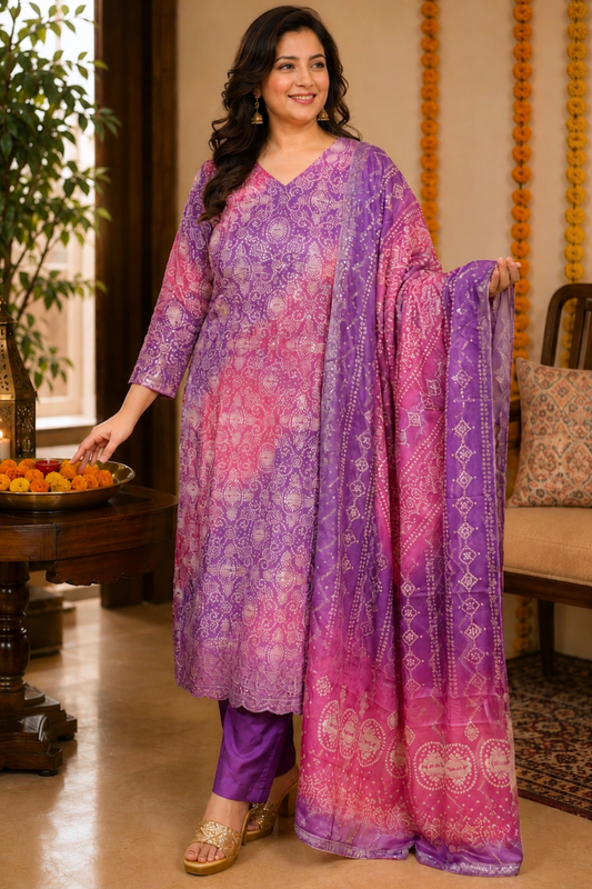 Rangila Mann Bandhej Suit Set