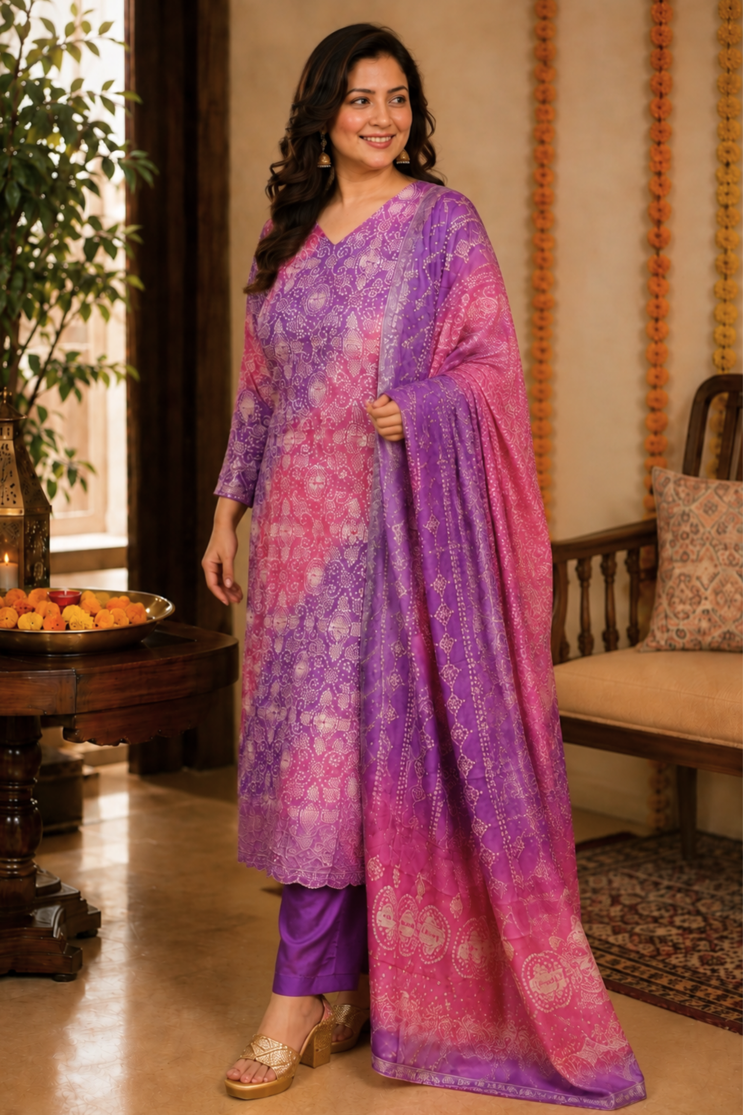 Rangila Mann Bandhej Suit Set