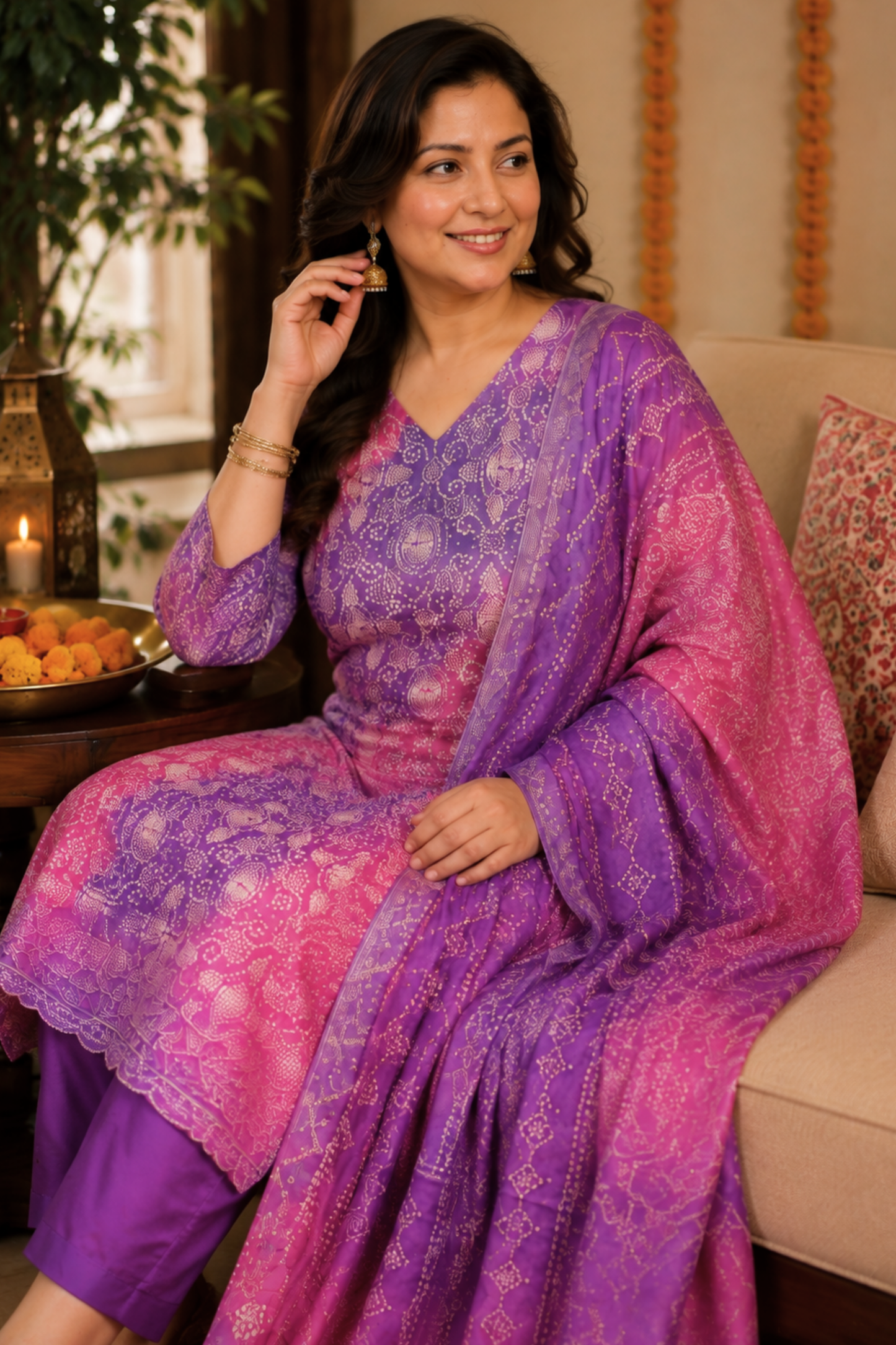 Rangila Mann Bandhej Suit Set