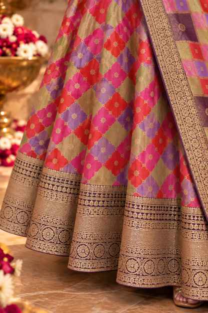Yamika Jacquard Woven Silk Dress with Dupatta