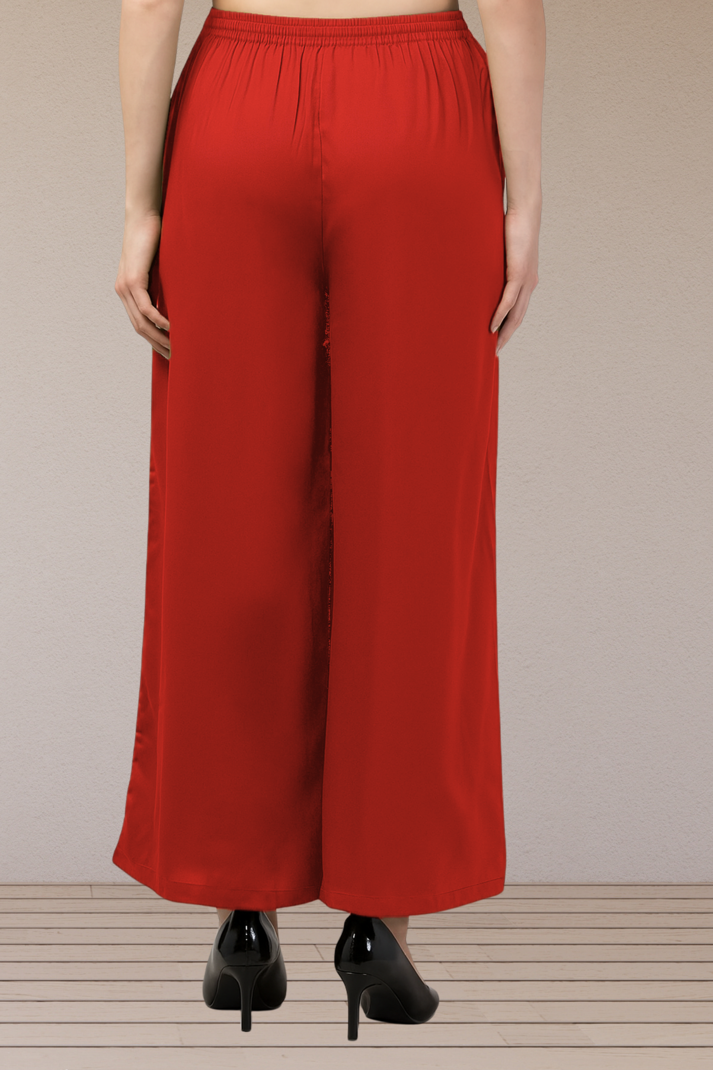 Red Flared Palazzo Pant