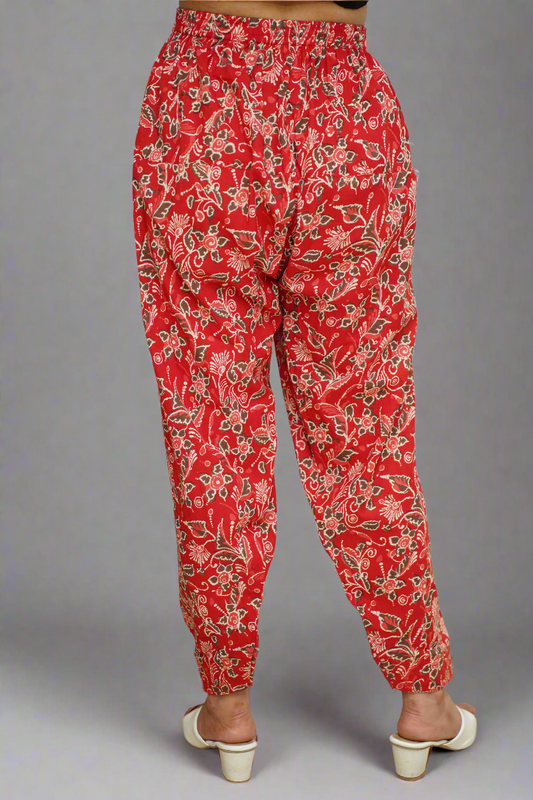 Red Floral Cotton Salwar