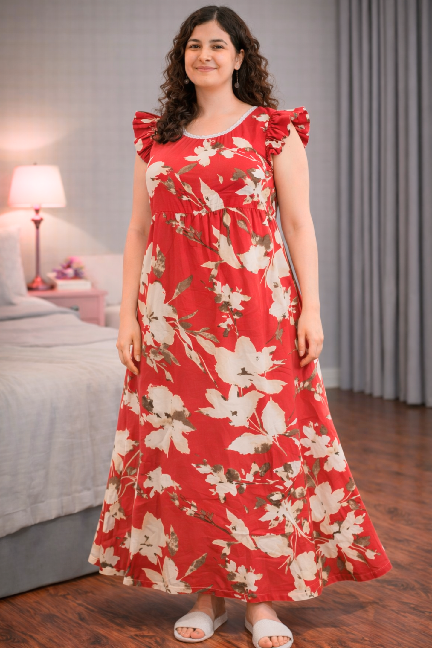 Rosy Garden Rayon Night Gown