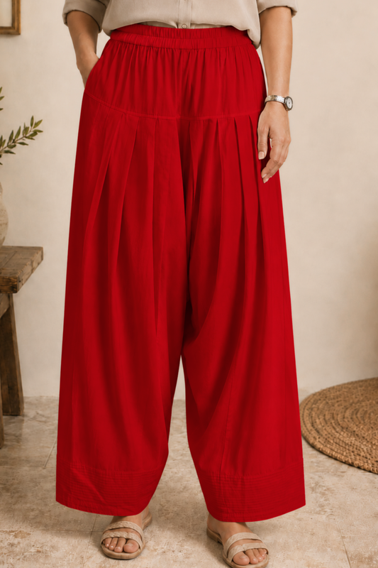 Red Rayon Farshi Salwar