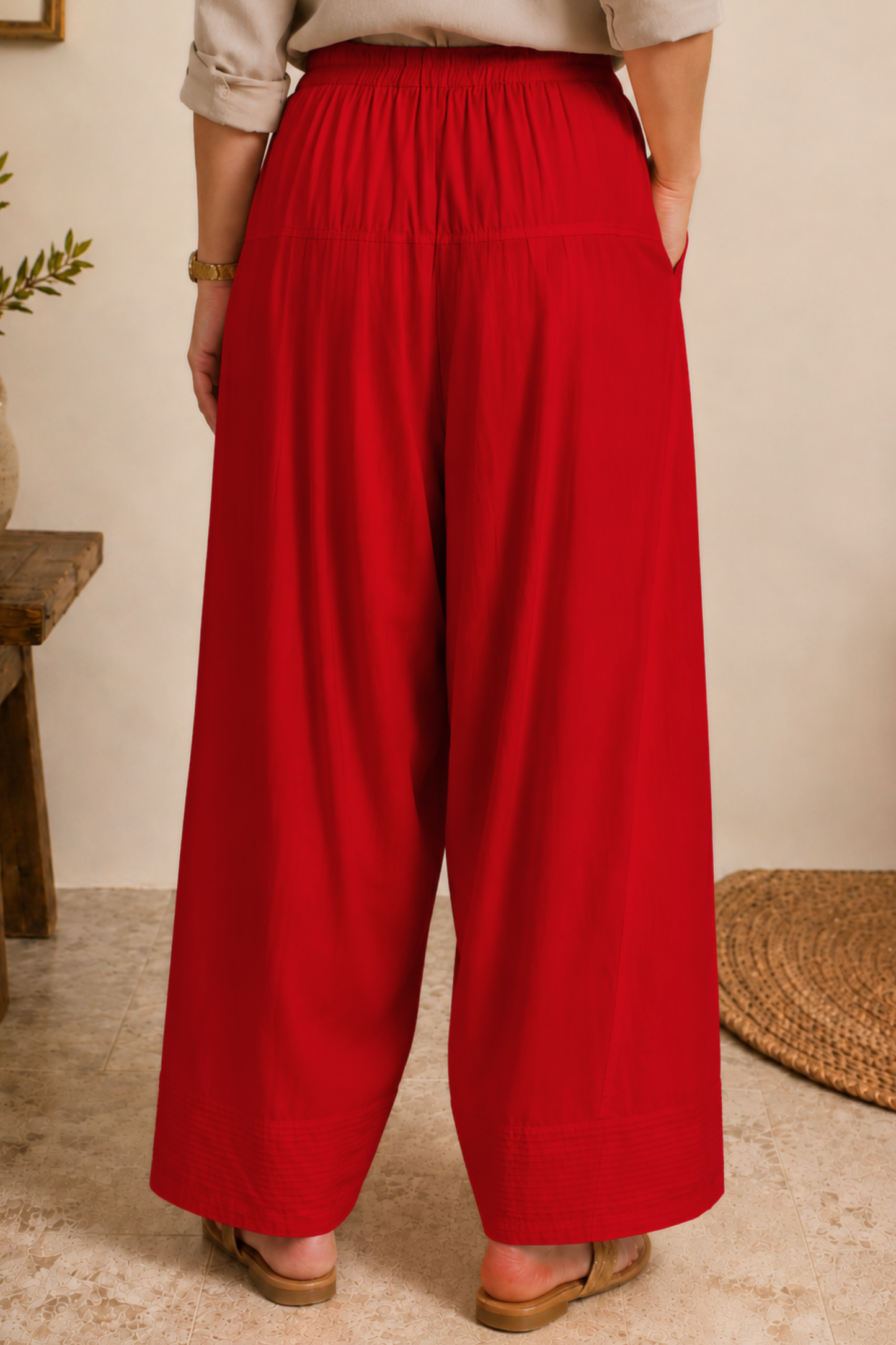 Red Rayon Farshi Salwar