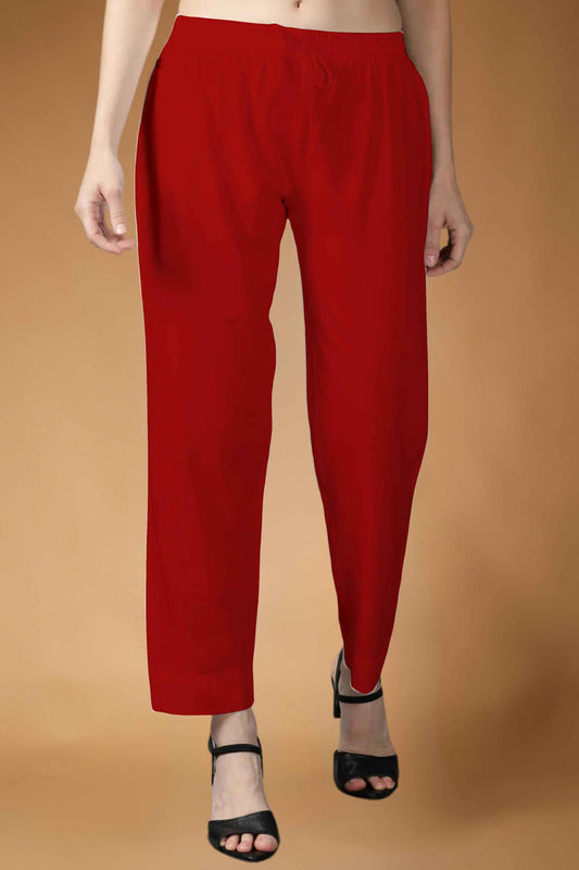 Red Rayon Kurti Pant