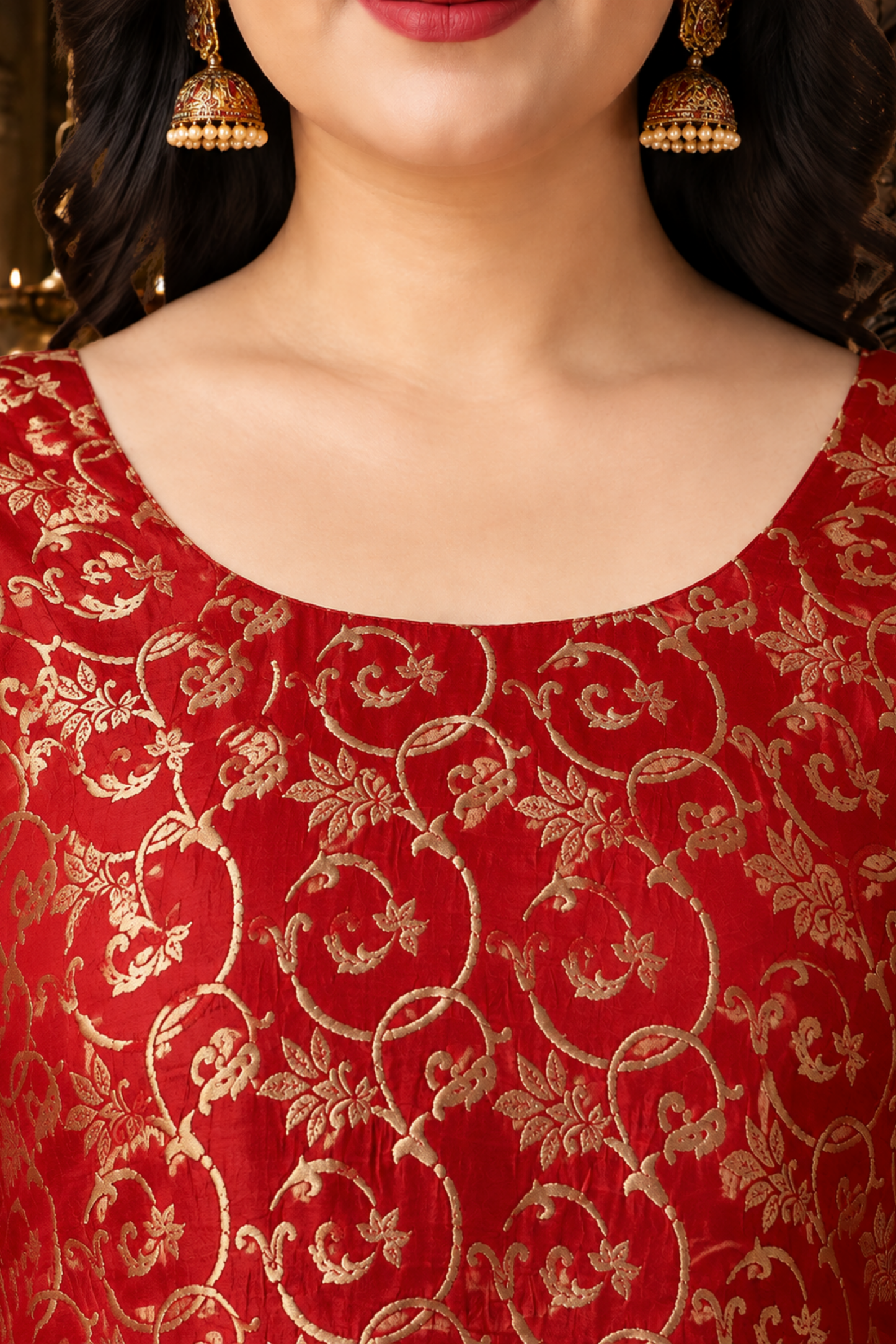 Eternally Red Jacquard Silk Suit