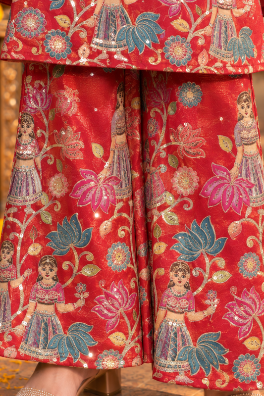 Rudhir Ziba Tissue Shimmer Co-ord Set