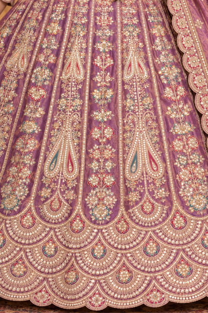 Rivaya Lavender Tissue Zari Embroidered Dress