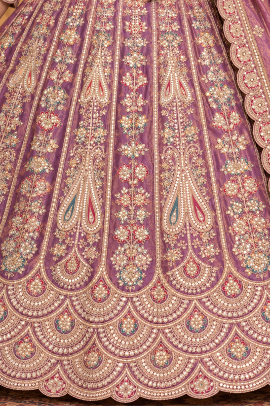 Rivaya Lavender Tissue Zari Embroidered Dress