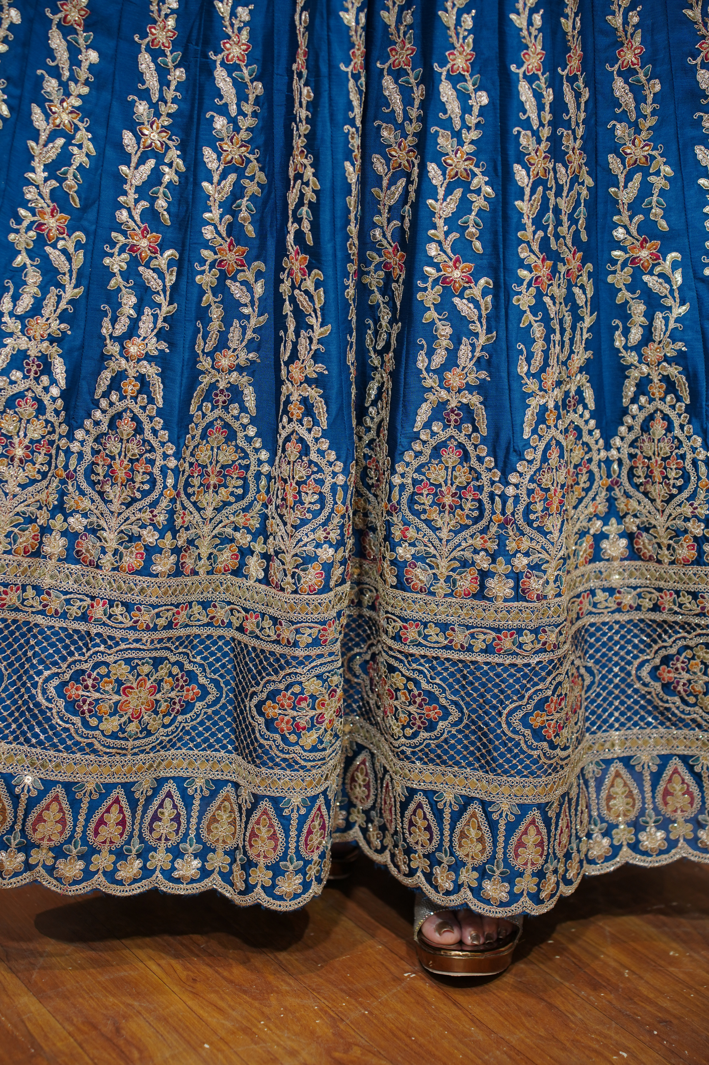 Riyana Navy Embroidered Dress With Dupatta