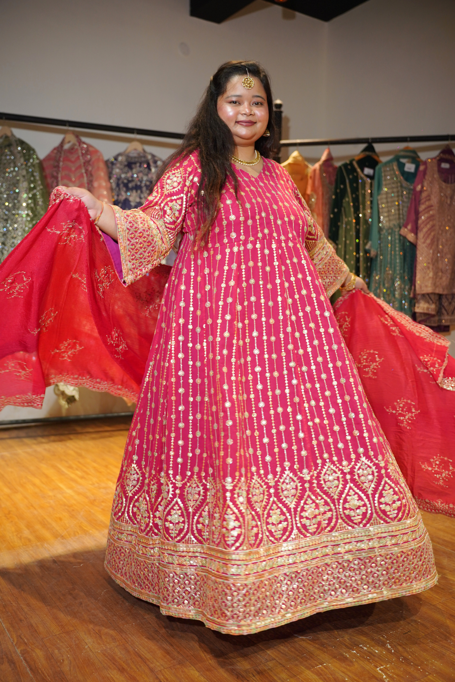 Roseatte Dazzle Embroidered Dress With Dupatta