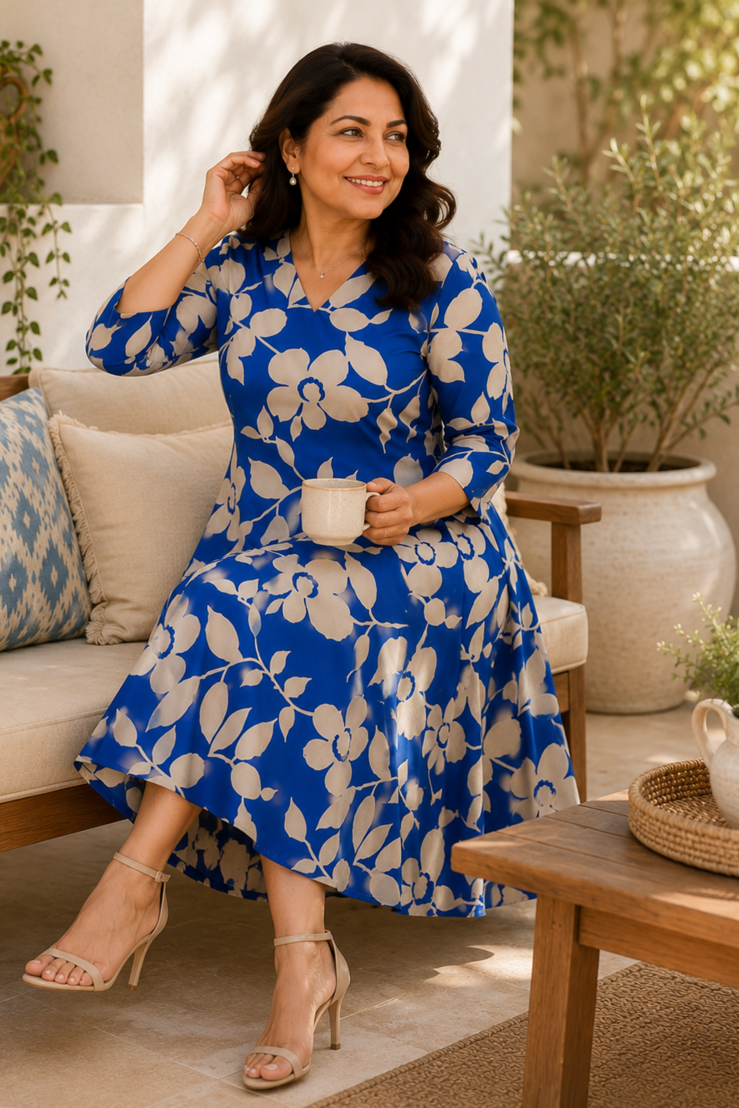 Royal Grace Floral Calf Dress