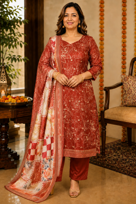 Shaahi Mehek Floral Suit Set