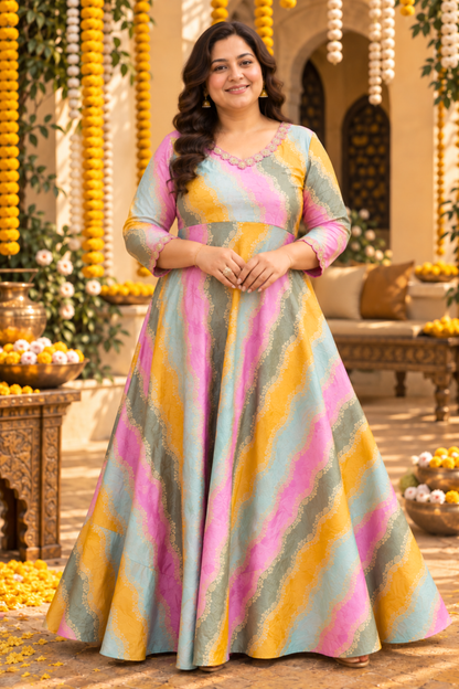 Eshita Pearl Silk Dress with Jacquard Weave